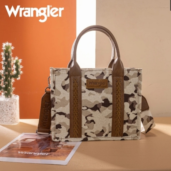 Wrangler Camo Print Tote/Crossbody -Brown With Matching Wallet - Picture 4 of 10
